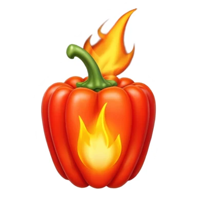 un piment avec une petite flamme a coté sticker