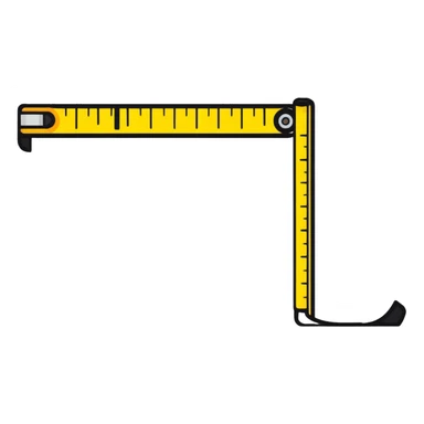 cartoon tape measure with high saturation and bright colors floating sticker