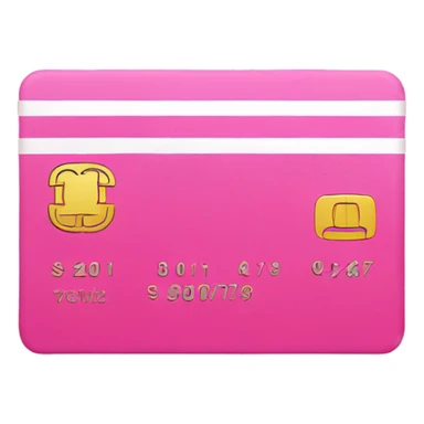 a pink credit card sticker
