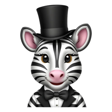 Vintage circus zebra wearing a costume sticker