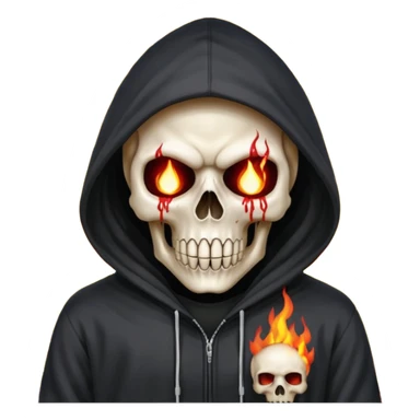 Bro I wanna skull with hoodie on the hoodie has to be on fire and I want matrix blood with the codes and weird numbers spilling out eyes and mouth sticker
