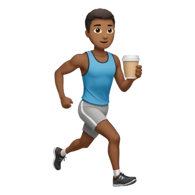 Morning Coffee Runner black man  sticker
