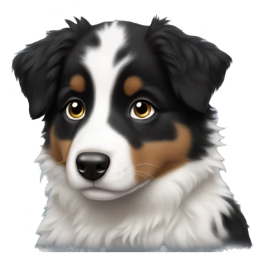 black tri australian shepherd puppy sticker