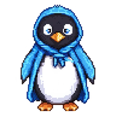 penguin as a wizened magic user with blue robe sticker