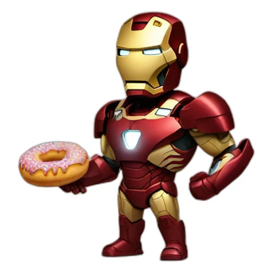 Iron man qui mange un donut  sticker
