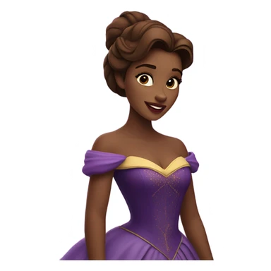 belle from beauty and the beast with a purple night sky sticker
