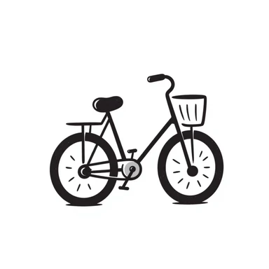 hand-drawn bicycle with basket sticker