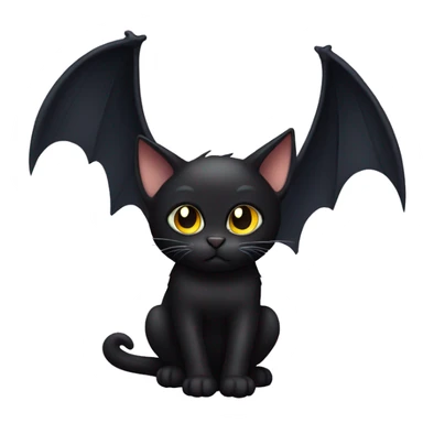 black cat with bat wings sticker