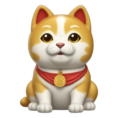 maneki neko doge passed university sticker