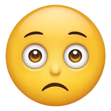 Generate an image of a yellow circle emoji with eyes looking to the side, showing a skeptical or unimpressed expression, but not frowning. sticker