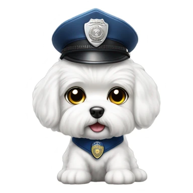 Bichon Maltese working as a police officer sticker