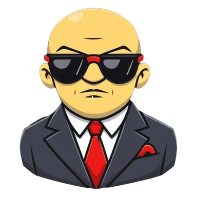 intimidating mafia boss with sunglasses and rings sticker