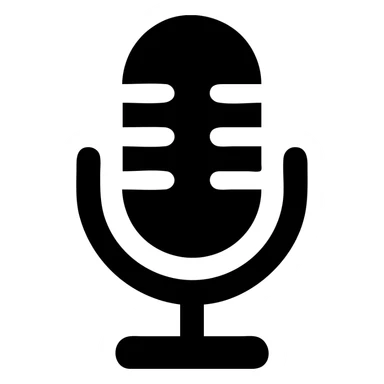 radio microphone, solid black fill, minimalist silhouette, rounded shapes, uniform line thickness, urban theme sticker