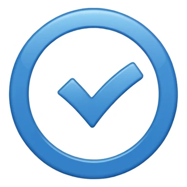 Mavi yuvarlağın içinde beyaz tik sticker