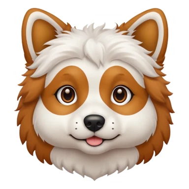 White dog with brown spots on eyes fluffy sticker