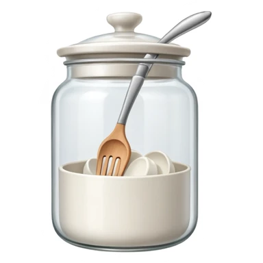 White cooking utensils in a jar sticker