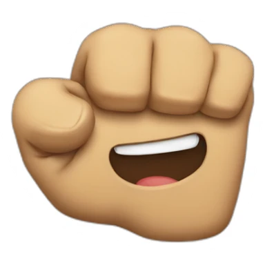 Create an 😬emoji with two fists across the cheeks sticker