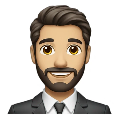 An elegant real estate agent with dark hair, big brown eyes, a well-groomed beard, and a Latino skin tone. sticker