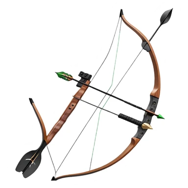 A professional recurve bow with an arrow nocked, ready to be released. The target features concentric rings, placed at a distance. The emphasis is on the bow, arrow, and target, highlighting the precision, focus, and skill involved in competitive archery. sticker