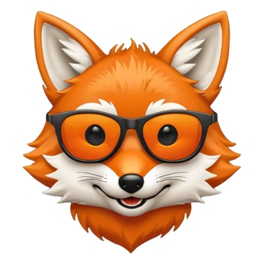 pixel grinning fox caricature hacker logo sticker