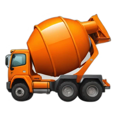 Orange concrete mixer sticker