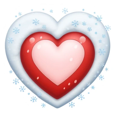 A snowing heart with snow falling around him  sticker