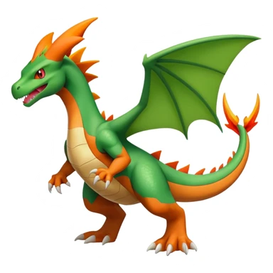 Grovyle-Charizard-Flygon-Fakémon-hybrid-creature (full body)  sticker