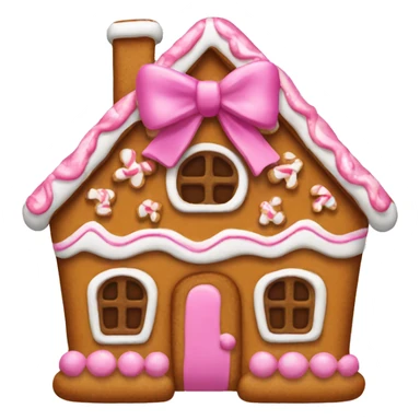 Gingerbread house with a pink bow  sticker