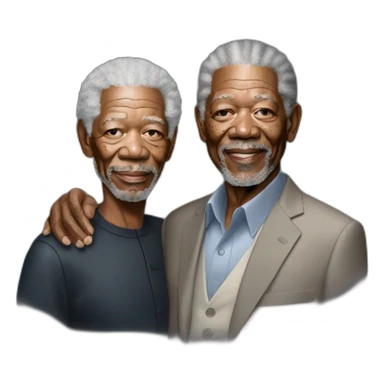 Morgan Freeman holding George Floyd sticker