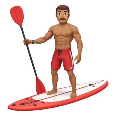 Muscular Paddle boarding Mexican man sticker