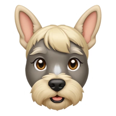 Schnauzer con orejas levantadas y mujer güera sticker