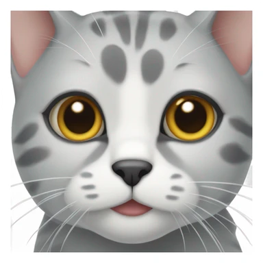 Cat grey and white with grey spot on left side of the nose sticker
