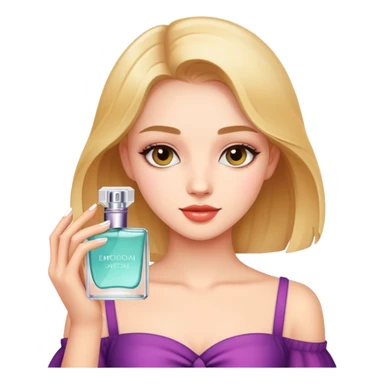 A  bretty girl holding parfum  sticker