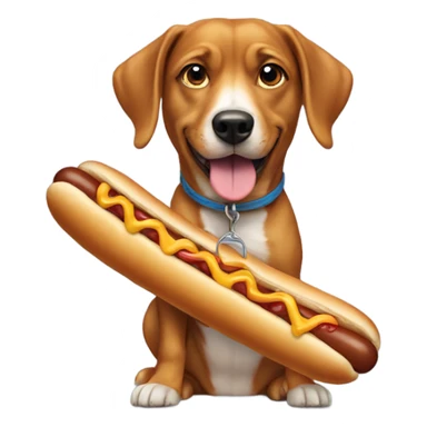 Dog wearing hotdog summit  sticker