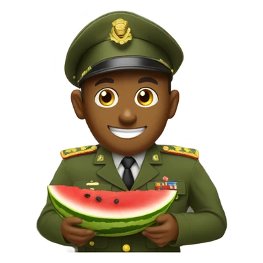 Drill sgt and a monkey eating watermelon sticker