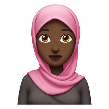 girl with flowy pink hijab and dark skin sticker
