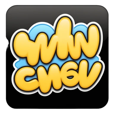 “Emoji-style graffiti text saying ‘TYCW.’, bold smooth strokes, cartoon style, thick rounded lines, modern emoji aesthetic, clean vector look, high contrast, centered composition, transparent background, flat colors, no texture, no realistic effects, sticker emoji style, sticker