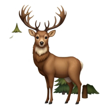 broad antlered deer sticker