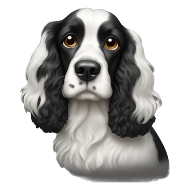 black and white cocker spaniel with nose spots sticker