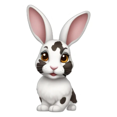  Harlequin rabbit female sticker