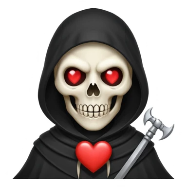 cute reaper portrait with heart eyes  sticker