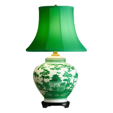 green and white chinoiserie lamp sticker