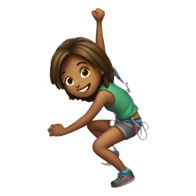 girl climbing rock sticker