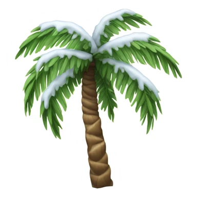 palm tree covered in snow sticker