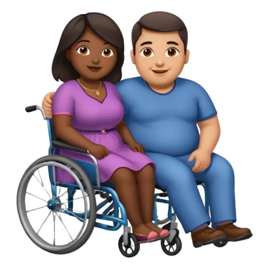 😁indian guy pushing fat girl in wheelchair  sticker