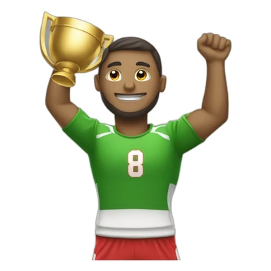 Joueur de foot soulevant un trophée sticker
