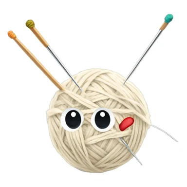 ball of yarn with knitting needles sticker
