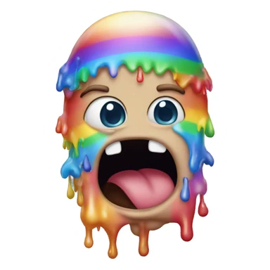 Heart eyes puking rainbows sticker