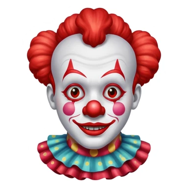 red glitter clown with the neutre facial expression sticker