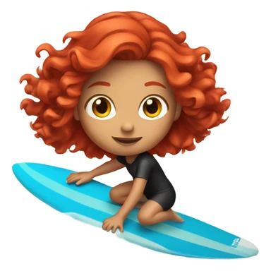 Girl with red hair surfing sticker